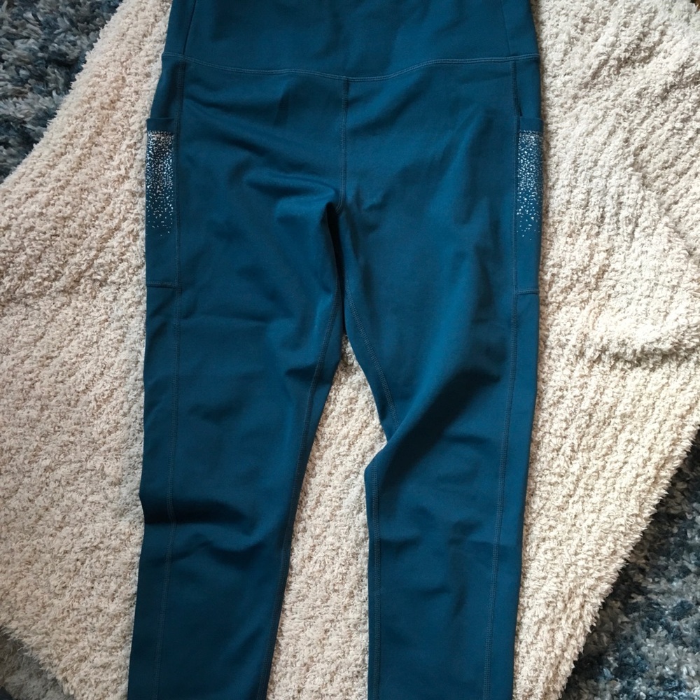 ZYIA Teal Leggings with Sparkle Detail